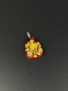 Srebrna zawieszka z bursztynem róze 4,99 g