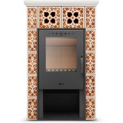 Piec kominek kaflowy wolnostojący koza GRANDE 10 kW kolor miodowy