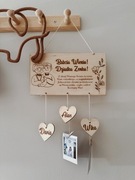 Drewniana Tabliczka dla Dziadków serca na zdjęcia dzień babci i dziadka