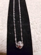 Naszyjnik Wisiorek Zawieszka Kula z cyrkoniami na Łańcuszku