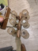 Żyrandol 6 lamp z drewna 