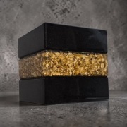 Znicz Solarny Fotowoltaiczny  Czarno - Złoty Minimalistyczny