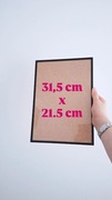 Ramka na zdjęcia do powieszenia ze szkłem czarna 31.5 cm x 21.5 cm