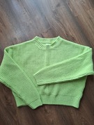 Sweterek krótki limonkowy