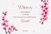 Plakat Powitalny Komunia Święta PERSONALIZOWANY A3 +