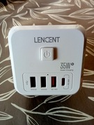 Listwa zasilająca LENCENT PA037EU-2A2C 7 gniazd wtym 2x Usb A, 2x Usb C