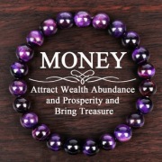 Bransoletka FIOLETOWE TYGRYSIE OKO – Magia i Bogactwo | 8mm | Handmade