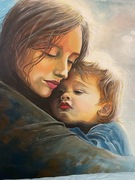 Obraz akrylowy na prezent chrzest narodziny duży 50x70