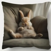 Poszewka na poduszkę, słodki królik, króliczek, 45x45cm (nadruk dwustronny)