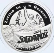 70 Talarów Gdańskich Solidarność 2009 1/4 uncji oz srebra 999. Czytaj opis.
