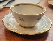 Talerzyk i filiżanka Tielsch Wałbrzych sygnatura  1945-1952