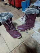 Kozaczki ocieplane rozm 38 24cm bordowe śniegowce