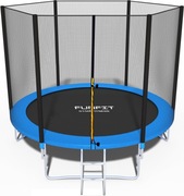 Trampolina 250cm z siatką zewnętrzną i drabinką