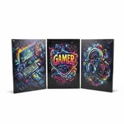 Zestaw 3 obrazów do pokoju młodzieżowego dla fana gier komputerowych