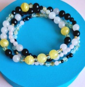 Talizman szczęścia – 3 bransoletki z turmalinu, cytrynu i kwarcu różowego