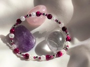 Bransoletka z Tygrysiego Oka, Kryształu Górskiego i Rubinu