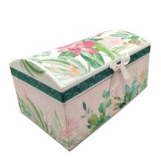 Szkatułka organizer na biżuterię  z lusterkiem i przegródkami kwiaty