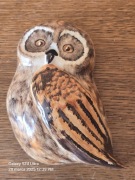 Piękna angielska sowa ceramiczna do zawieszenia. XXw