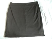 Ciemno brązowa  klasyczna, prosta spódnica, plus size 46/48