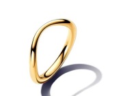 Obrączka złota wcięta asymetryczna 20