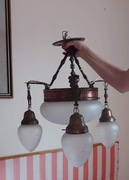 Bardzo piękny żyrandol mosiężny,4punkty świetlne