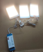 3 podszafkowe lampy LED z zasilaczem i kablem z wtyczka do kontaktu