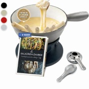 Zestaw do fondue żeliwny 2L dla 6 osób indukcja garnek + 6 widelców