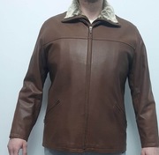 Kurtka skórzana męska,, futerko, skóra, GIANNI XXL