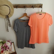 Zestaw 2 bluzek damskich Janina, rozmiar 40 – szara i neonowa