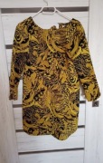 Trapezowa sukienka h&M S 36 wzory azjatyckie 