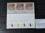 4748** 500 lat Reformacji, trójka- skala barw i numer arkusza na marginesie