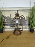 Stylowa lampa stołowa w stylu retro / vintage – metal + drewno