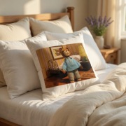 Miś Uszatek PRL retro prezent dobranocka poduszka 40 na 40