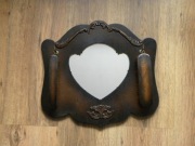 Wieszak przedpokojowy z lustrem i szczotkami dwudziestolecie międzywojenne