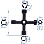 Klucz kolejowy nowy metalowy kwadrat trójkąt czarny dla windy wagonu