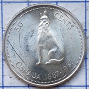 Kanada 50 centów 1967 11,66g Ag 800