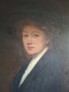 Duzy obraz olejny Portret damy, sygnowany, XIX w., 135x90cm