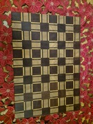 DESKA DĘBOWA SZTORCOWA Z WSTAWKAMI Z DRZEWA EGZOTYCZNEGO