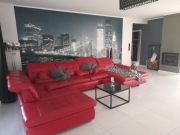 luksusowa duża kanapa z cielęcej skóry 