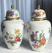 Para 2 szt. amfory wazony z pokrywami Wunsiedel kwiaty bukiety