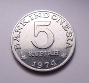 Indonezja 5 rupii 1974 Okolicznościowa! FAO ŁADNA!