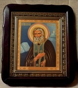 Piękna ikona Prawosławna w kiocie Święty Serafin Sarowski. Nowa na prezent