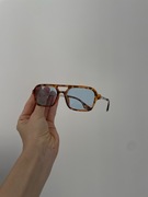 Damskie okulary leo z niebieskimi soczewkami