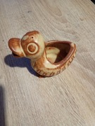 Figurka porcelanowa kaczuszka brązowa ceramika dekoracyjna vintage  (B89)