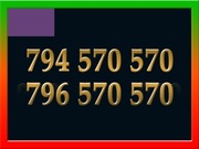 794 570 570 + 796 570 570 ZŁOTY NUMER STARTER PLAY NA KARTĘ PREPAID PARA