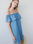 Sinsay sukienka mini jeansowa hiszpanka YJ634-55J 100% bawełna XL