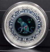 PODŚWIETLANY!*AUSTRALIAN OPAL LUNAR*MONKEY*1ozSILVER +OPAL/UNIKAT/O9 