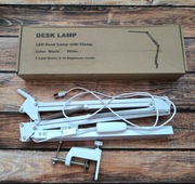 Lampa biurkowa LED z zaciskiem z obrotowym ramieniem