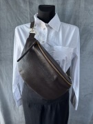 Nerka torebka czekolada skóra naturalna Włoska - nowa