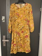 H&m sukienka ciążowa musztardowa kwiaty floral viscoza roz.42 